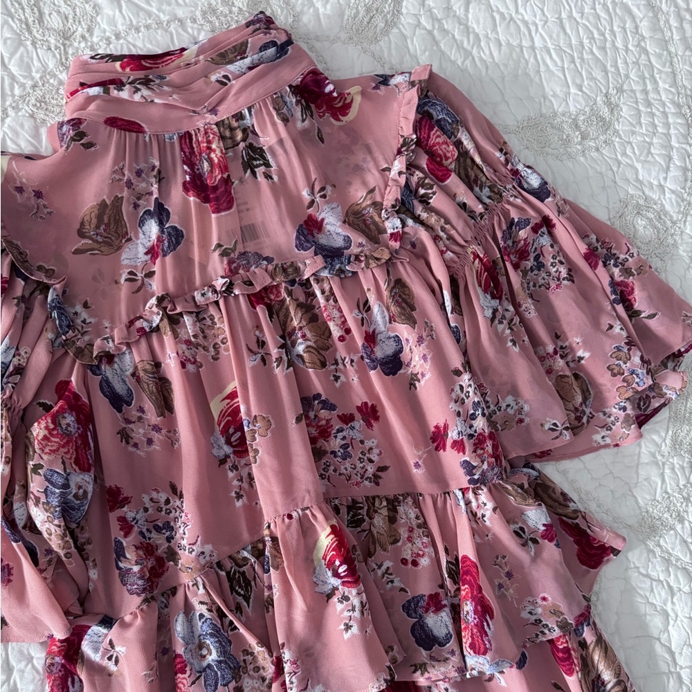 NWT cinq a sept jamie dress bare rose multi size 2